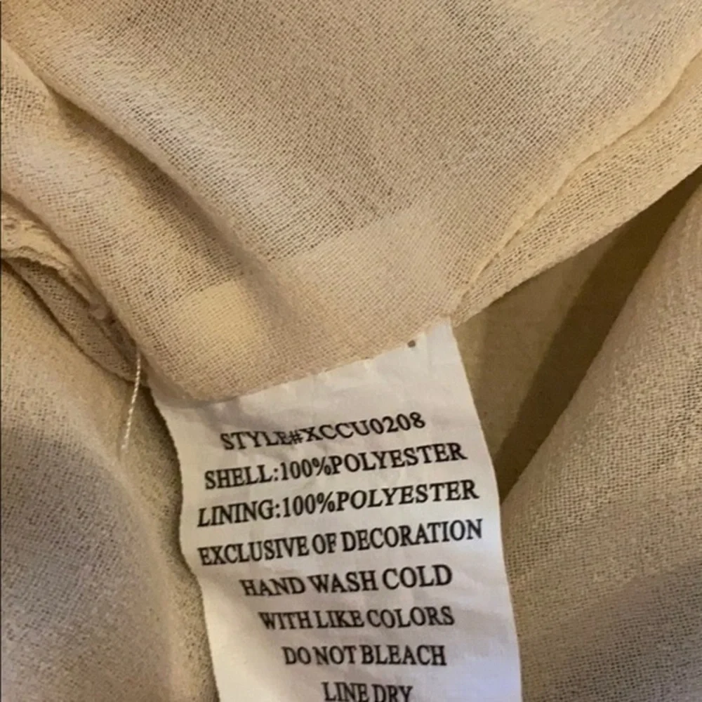 NY Collection Cream/Gold Sequined Tank Size S